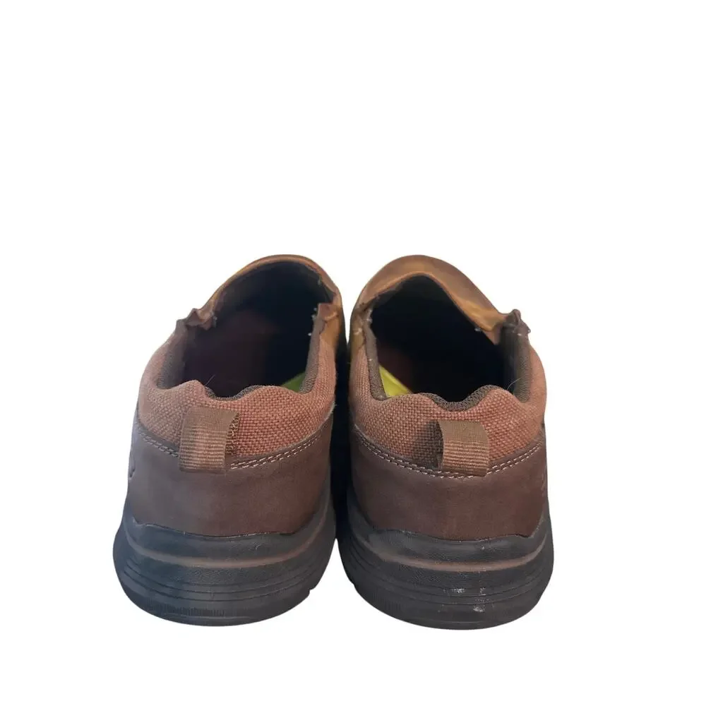 Skechers Mens Relaxed Fit Seveno Shoes Brown Leather Slip On NEW Size 10 z1